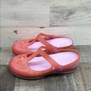 Crocs Carlie Mary Clogs Womens Size 6 Jelly Casual Slingback Sandals Pink